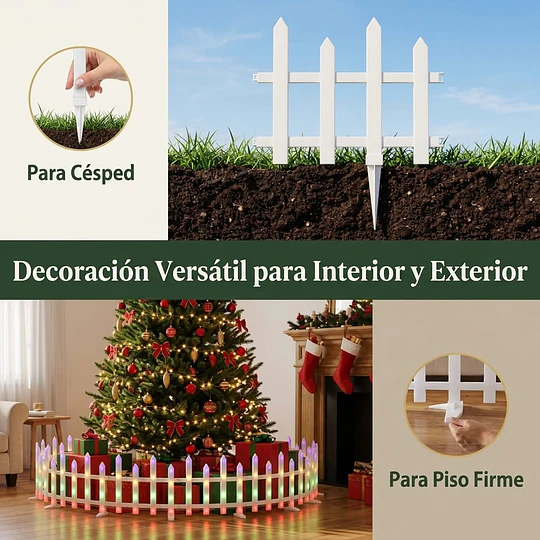 Luces Led Jardín Reja Decorativa Navideña Solar 
