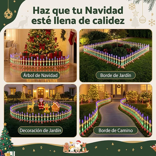 Luces Led Jardín Reja Decorativa Navideña Solar 