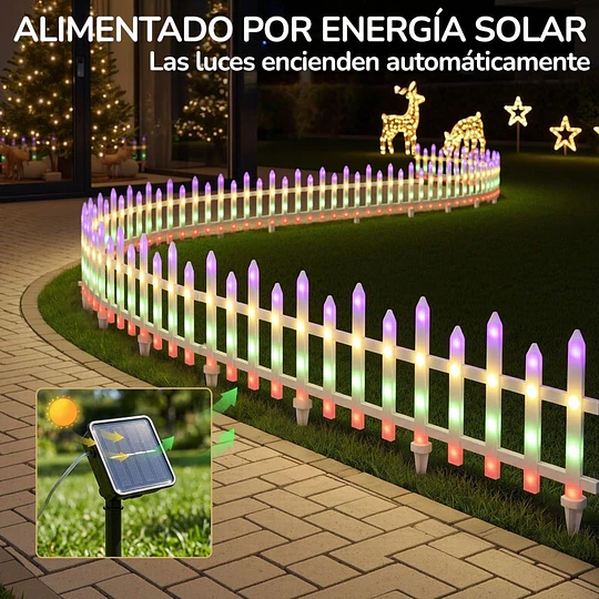 Luces Led Jardín Reja Decorativa Navideña Solar 