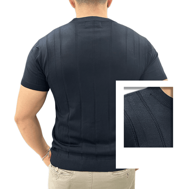 CAMISA TEJIDO NEGRO RAYAS 2