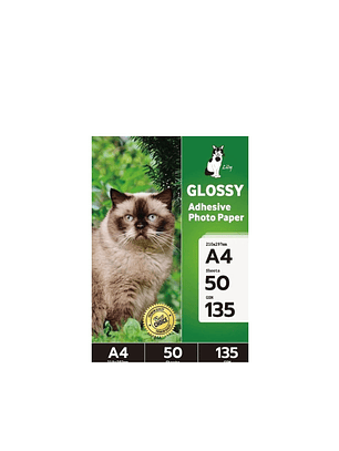 Resma de Papel Fotografico adhesivo 50 hojas Tamaño A4  135 Gramos -