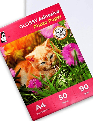 Papel Fotográfico Adhesivo Glossy (Brillante) de 90grs