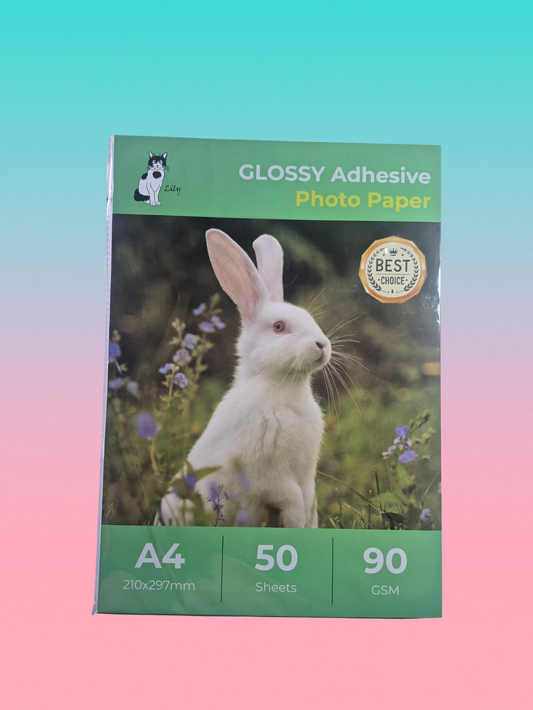 Papel Fotográfico Adhesivo Glossy (Brillante) de 90grs 1