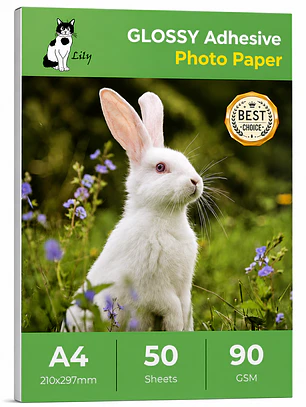 Papel Fotográfico Adhesivo Glossy (Brillante) de 90grs