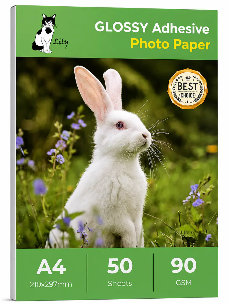 Papel Fotográfico Adhesivo Glossy (Brillante) de 90grs 1
