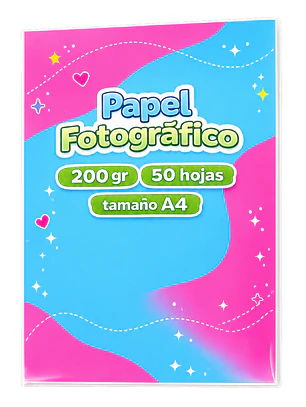Papel Fotográfico 200 gr – 50 hojas A4