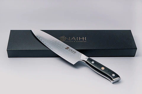 Cuchillo Chef NAIHI 8" Damasco 67 Capas 