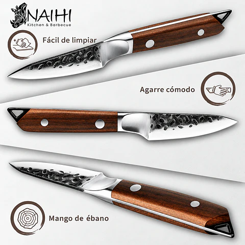 Cuchillo Puntilla NAIHI 3" Mango de Ébano