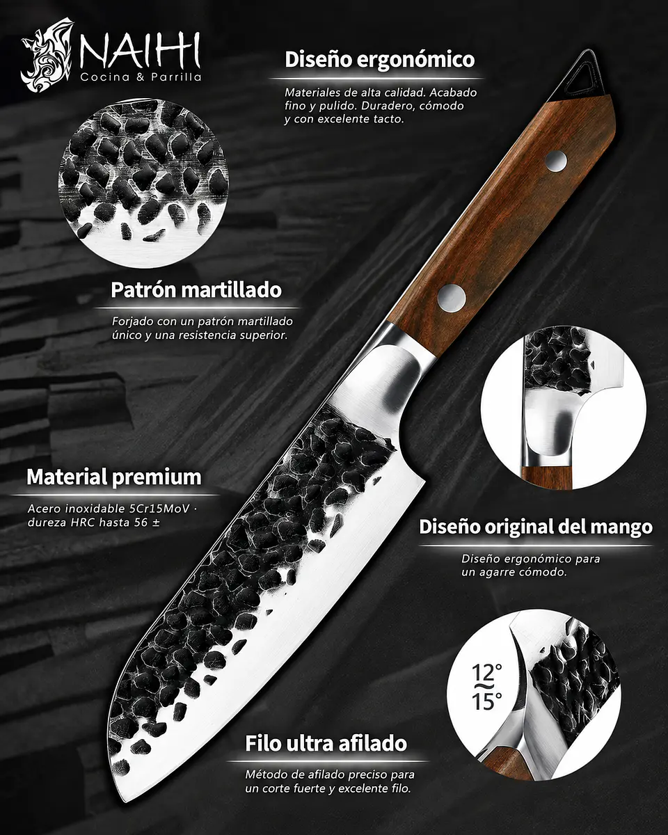 Cuchillo Santoku NAIHI 5