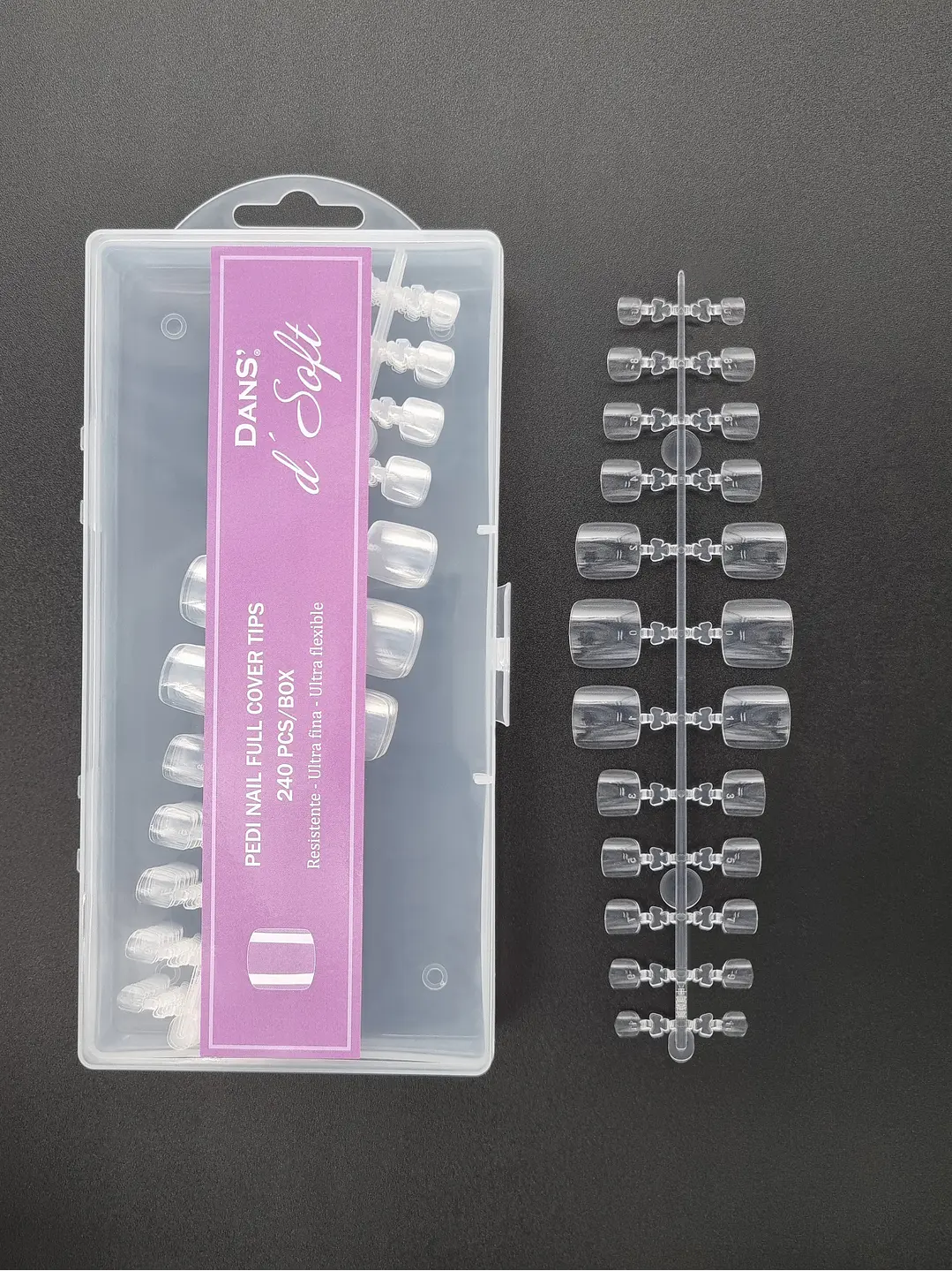 Tips de soft gel para pies 240 uni Dans 1