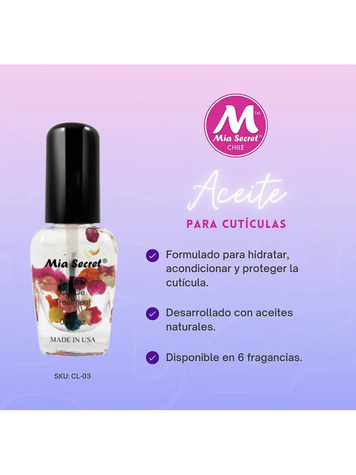 Aceite de cutícula 7.5ml Mia Secret 1