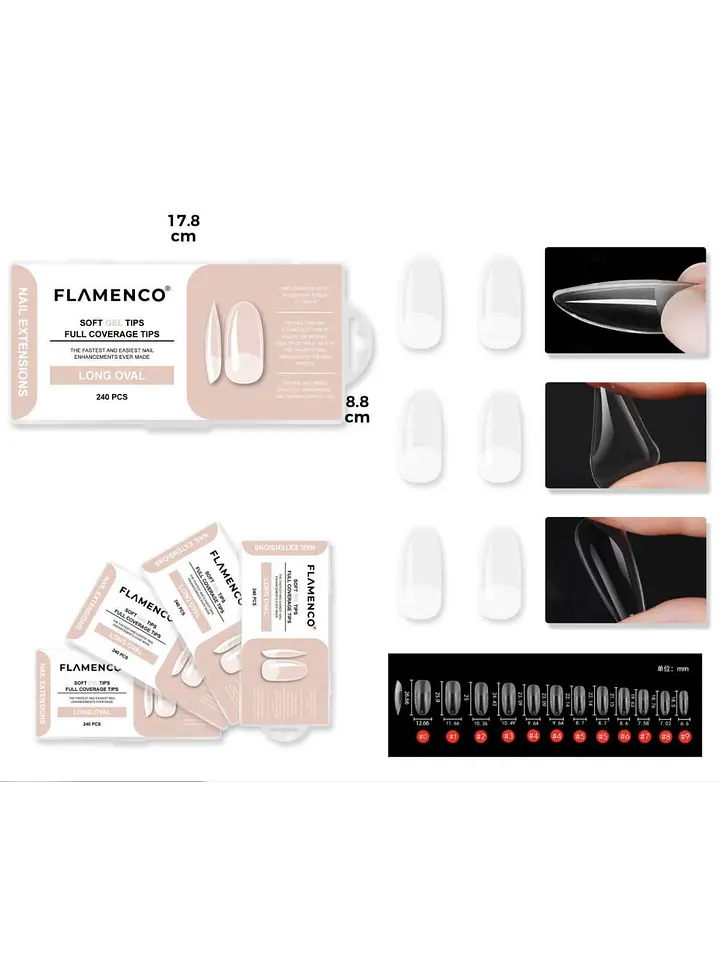 Tips de soft gel 240 unidades Flamenco  4