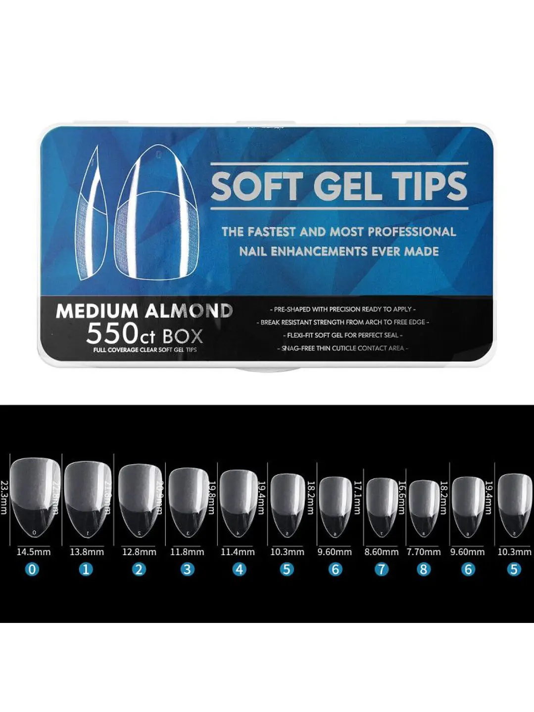 Tips De Soft Gel 550 pcs  1