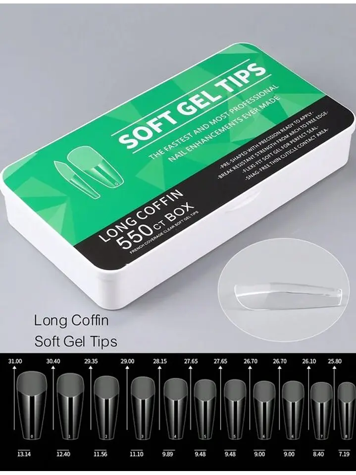Tips De Soft Gel 550 pcs  3