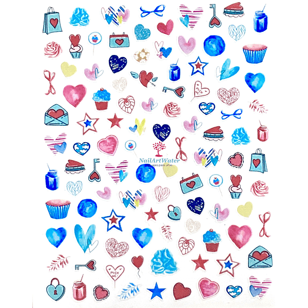 Sticker autoadhesivo Corazones