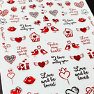 Sticker negro rojo brillante textos love