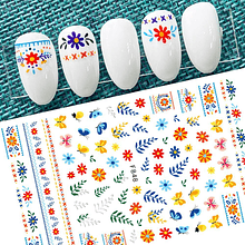 Sticker autoadhesivo flores colores vivos