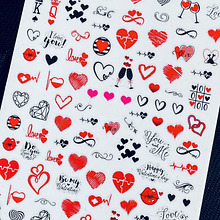 Sticker autoadhesivo corazones love 