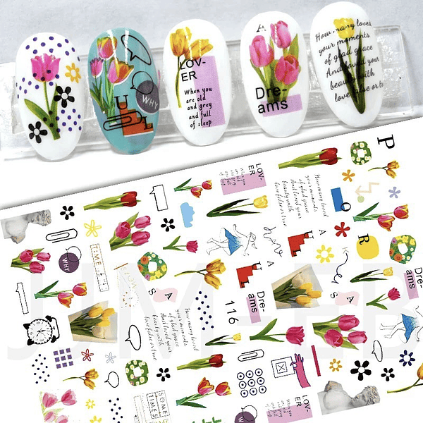 Sticker autoadhesivo Tulipanes flores