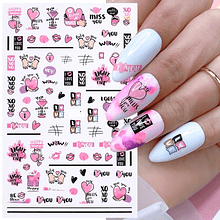 Sticker autoadhesivo love rosa