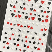 Sticker autoadhesivo corazones y estrellas