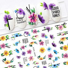 Sticker autoadhesivo flores colores