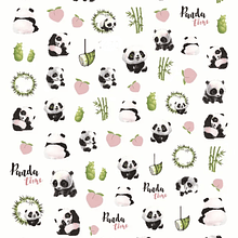 Sticker autoadhesivo pandas 