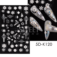 Sticker especial 5D navidad blancos y negros