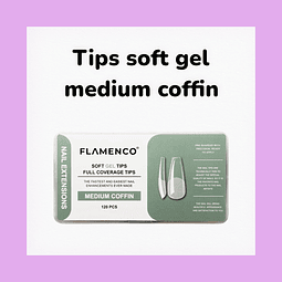 Tips soft gel 120 unidades, coffin medium