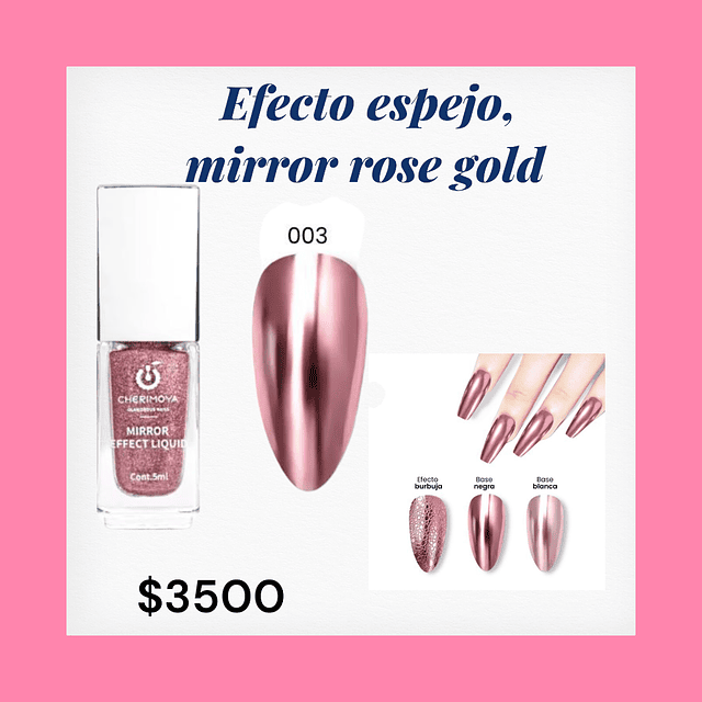 Efecto espejo, mirror rose gold
