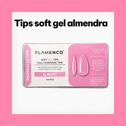 Tips soft gel almendra  100 unidades 