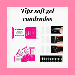 Tips soft gel cuadrados 240 unidades 