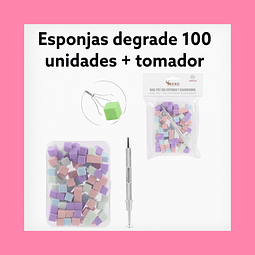 Esponjas para degrade 100 unidades +tomador 