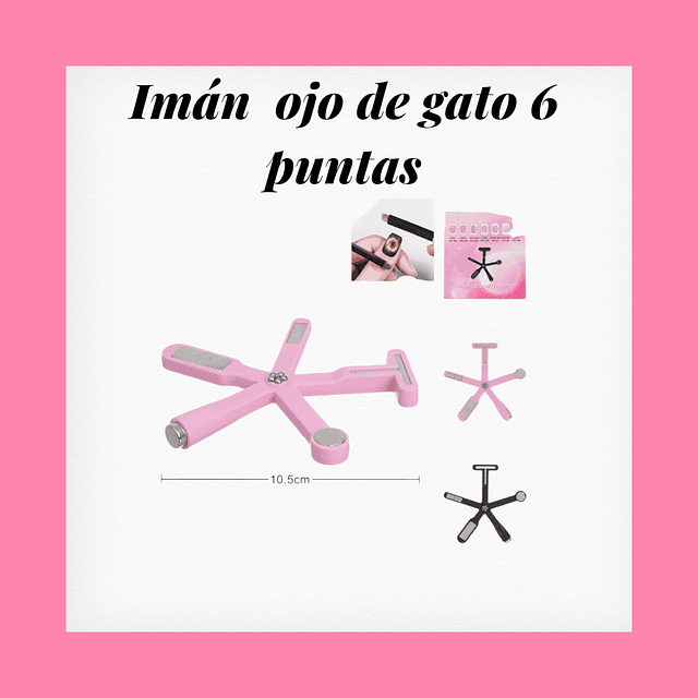 Imán ojo de gato 6 puntas 