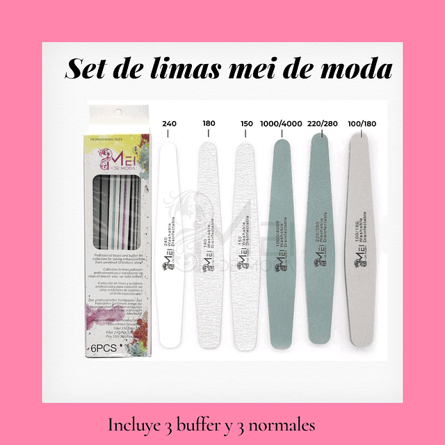 Set de limas 3 buffer+ 3 normales 