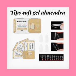 Tips soft gel 100 unidades almendra 