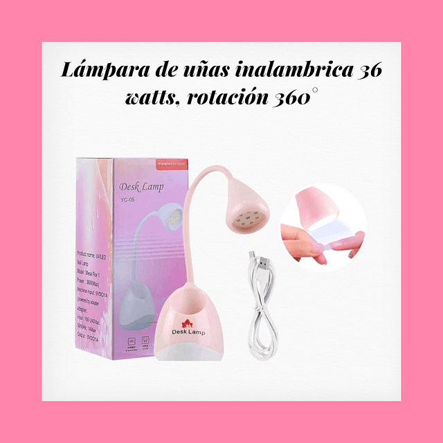 Lámpara soft gel y precurado 36 watts inalambrica 