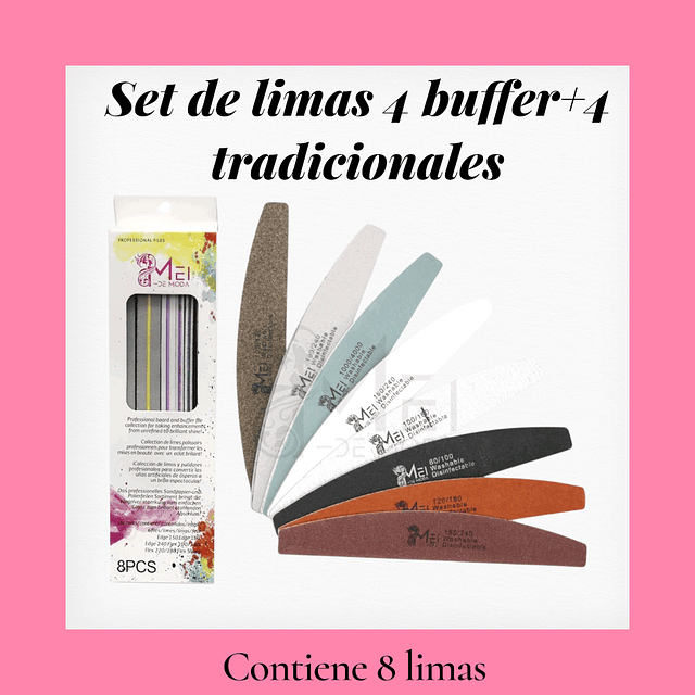 Set de 8 limas buffer+ tradicionales 