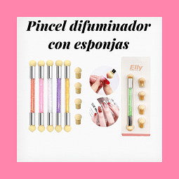 Pincel difuminador+esponjas 
