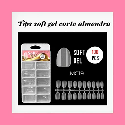 Tips soft gel almendra xs