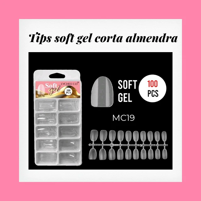Tips soft gel almendra xs