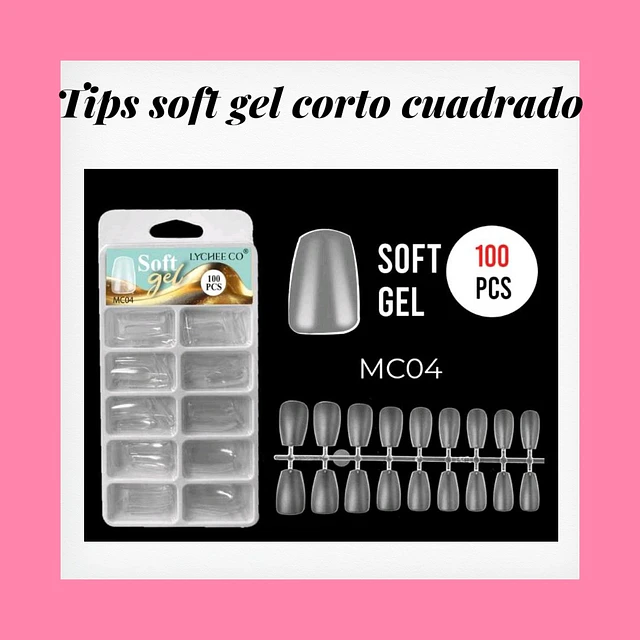 Tips soft gel cuadrados xs 