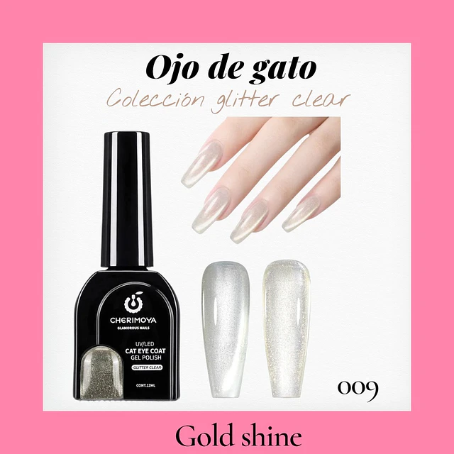 Coleccion glitter-clear  Gold shine