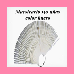 Muestrario cuadrado hueso 150 uñas 