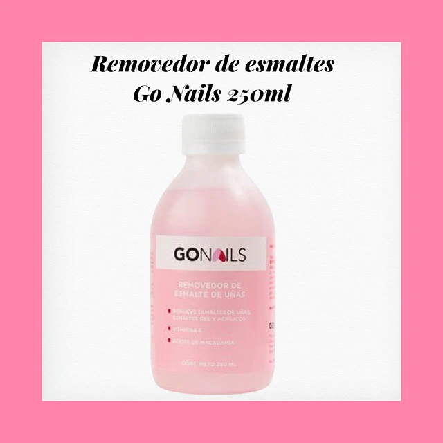 Removedor de esmaltes permanentes y sistemas Go Nails 250ml