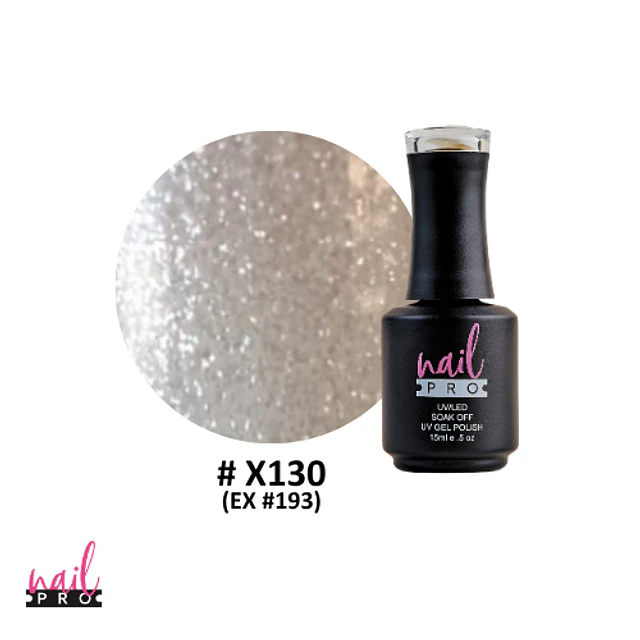 X130 traslúcido microglitter silver 