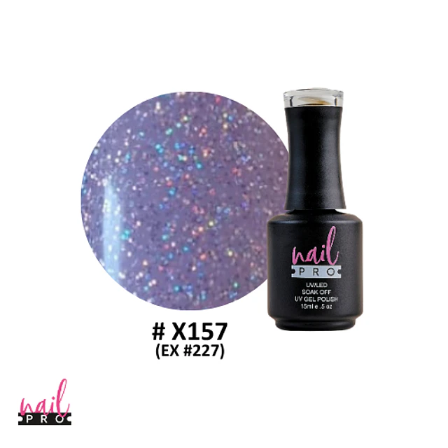 X157 morado pastel con microglitter 