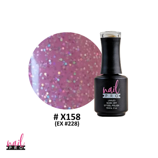 X158 rosado pastel con microglitter 