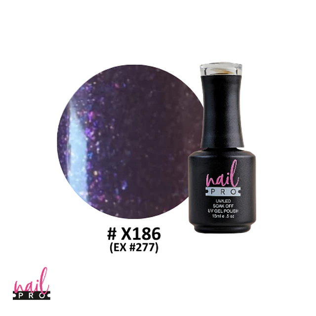 X186 morado con microglitter 