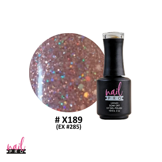 X189 rosado con glitter 
